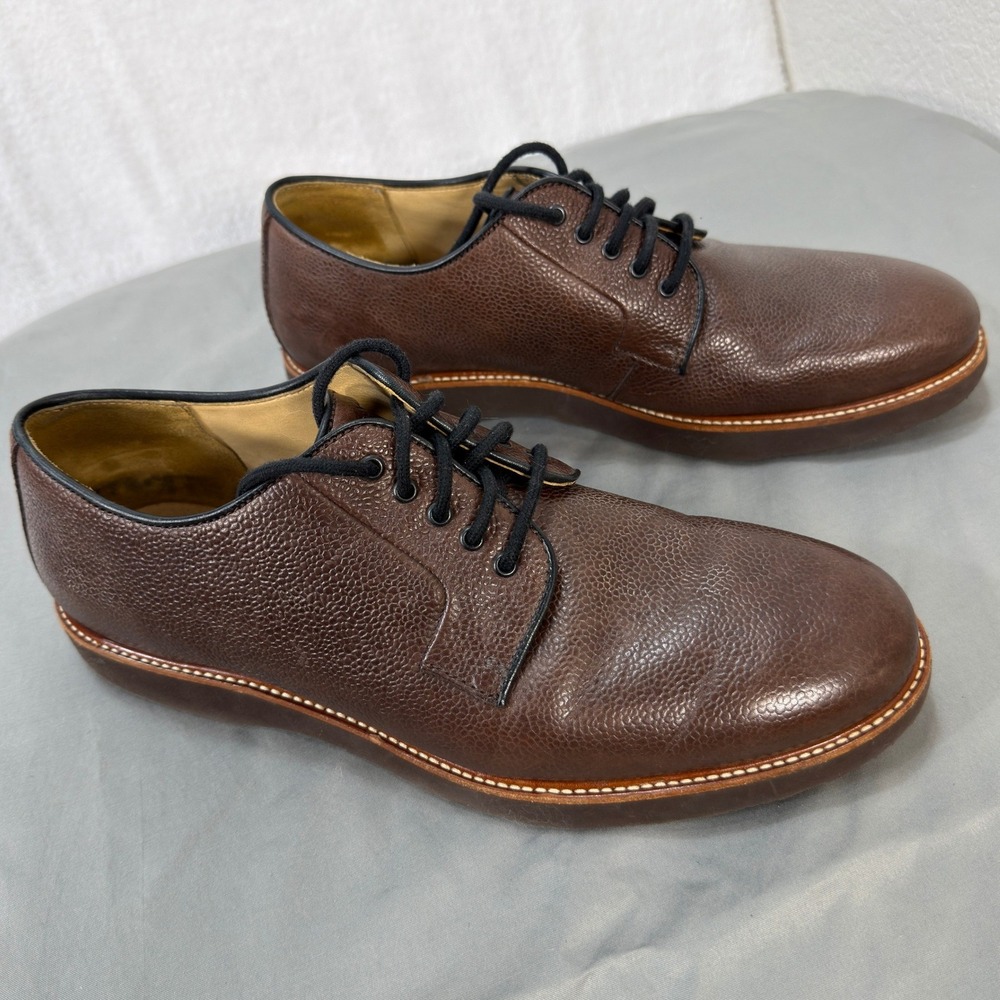 Samuel Hubbard Market Cap Mens 12 Brown Pebble Grain Leather Derby Professional